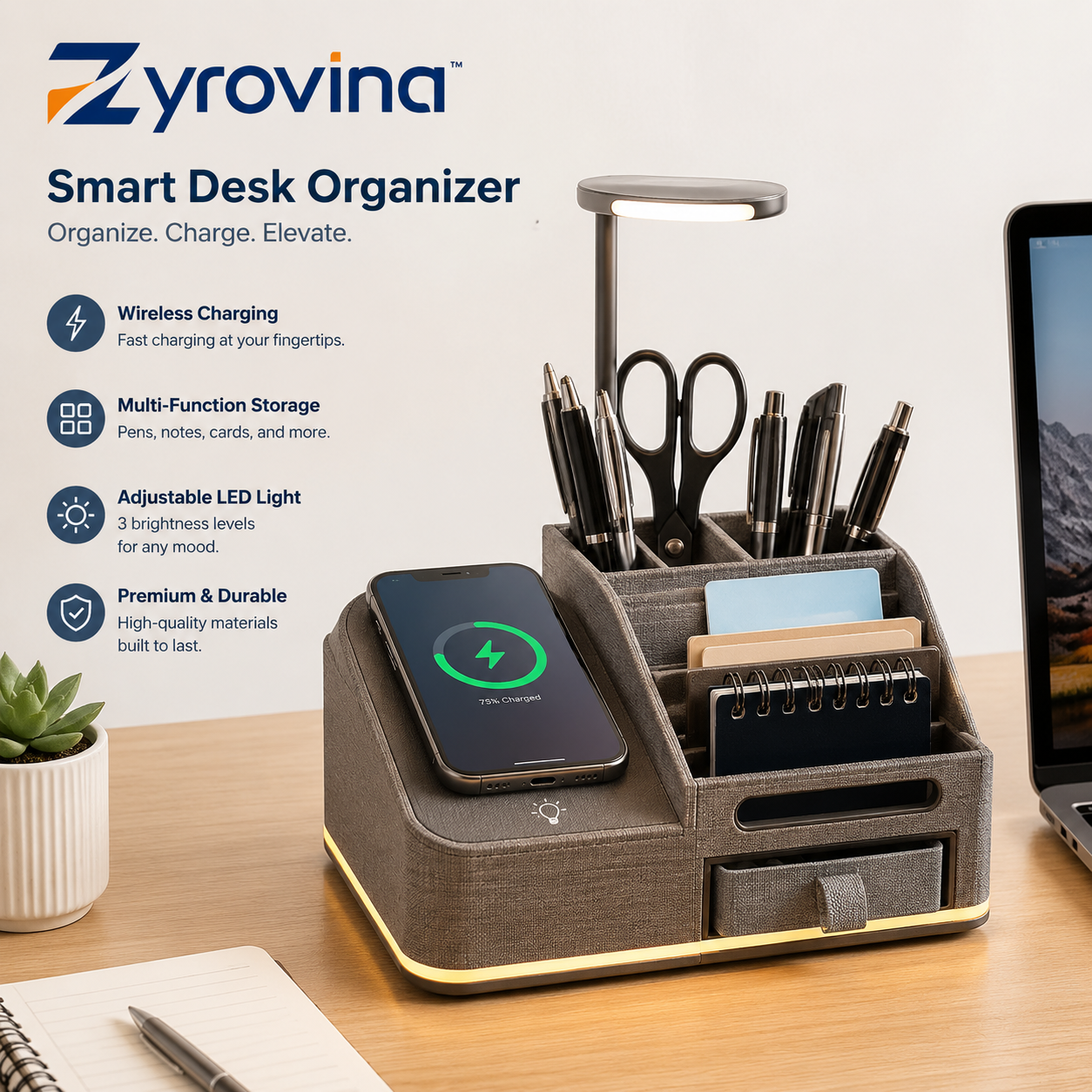 Zyrovina™ Smart Desk Organizer